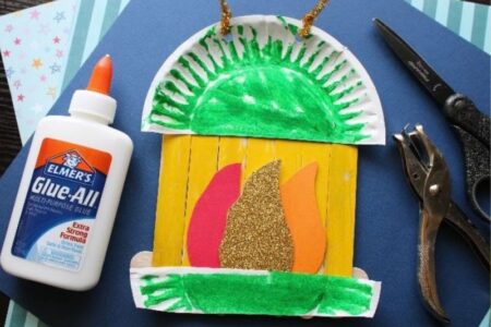 Featured-Image-of-preschool-camping-fire-showing-picture-of-a-paper-plate-craft-for-camping-fire