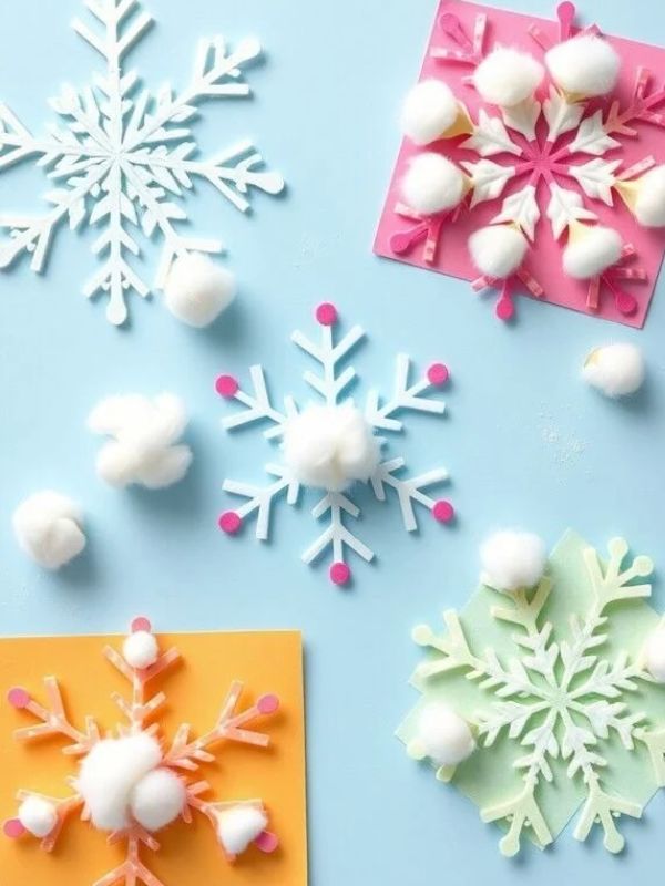 Cotton-Ball-Paper-Snowflake