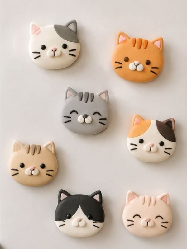 Image-of-Cute-Miniature-Clay-Cats-on-a-display-board