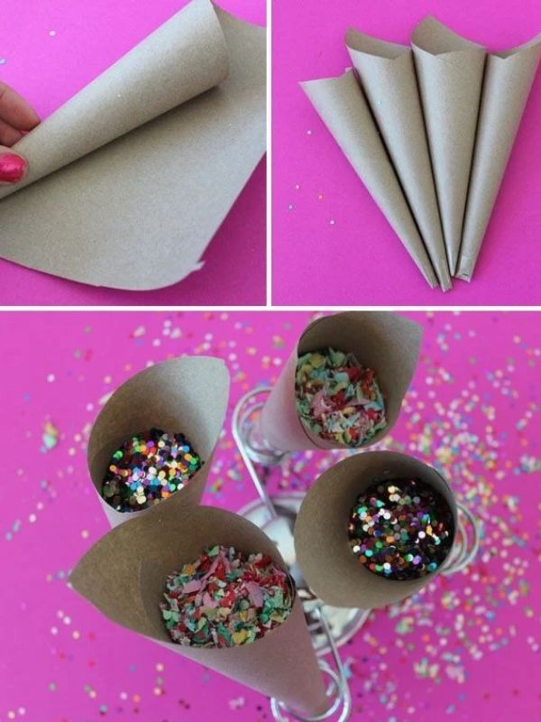 DIY-New-Years-Eve-crafts-showing-Confetti-Cones
