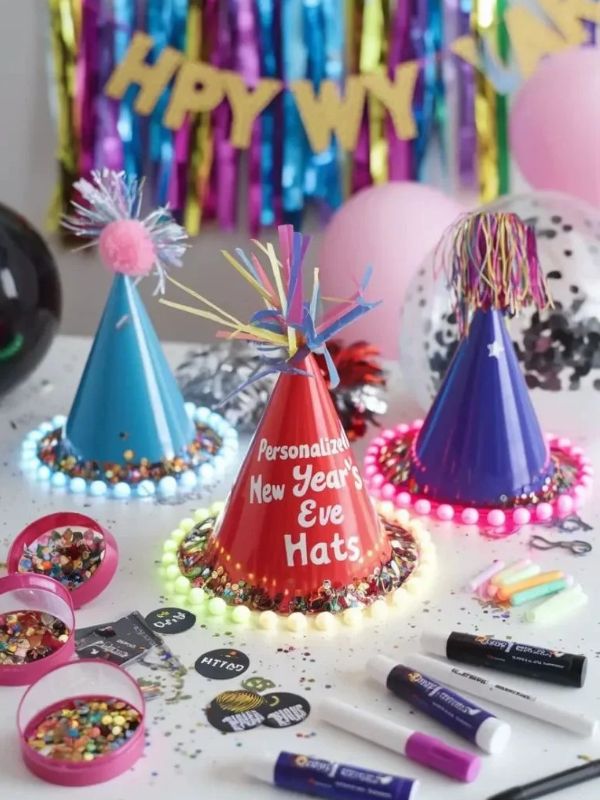Image-showing-some-DIY-New-Years-Eve-Party-Hats-on-the-table