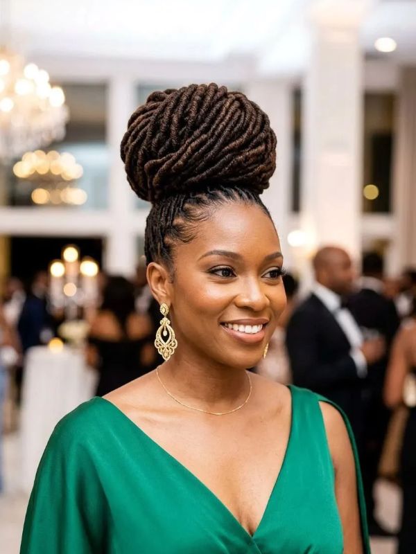 Elegant-High-Loc-Bun