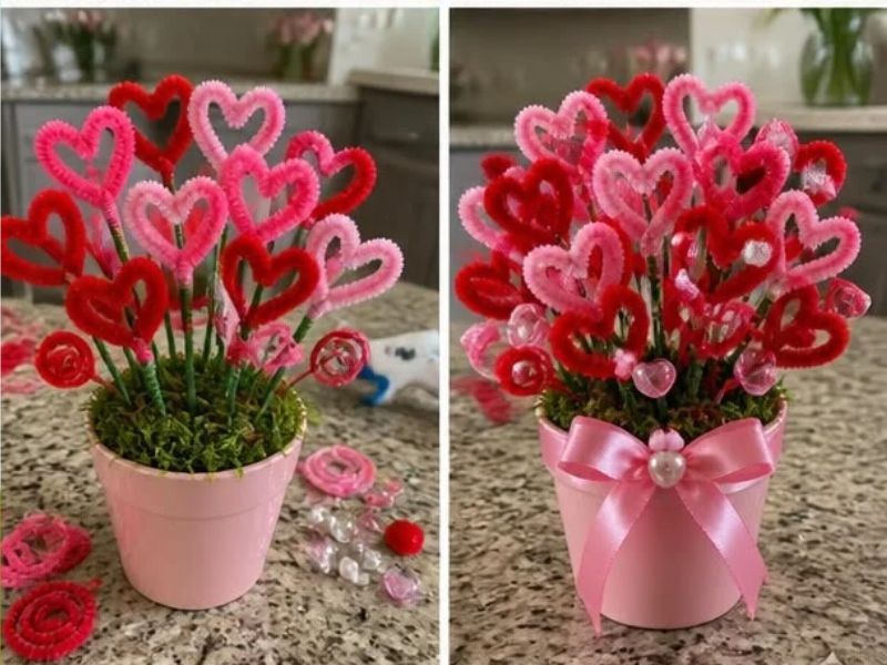 Featured-Image-of-Valentines-day-crafts-for-Adult-showing-a-picture-of-a-flower-vase-on-a-table