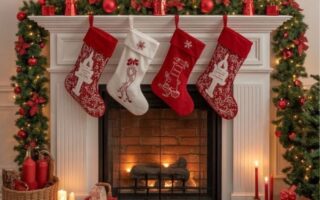 Featured-Image-of-christmas-mantel-decor-showing-a-well-decorated-mantel