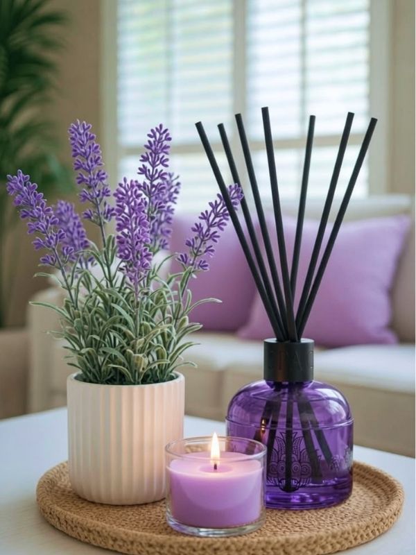 Lavender-and-Soft-Floral-Candles-as-candle-making-idea