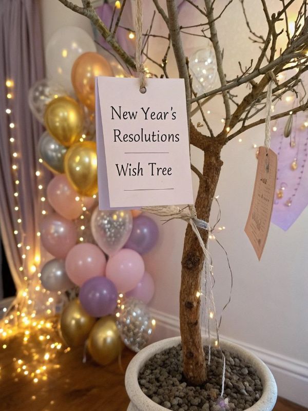 Gratitude-Tree-that-is-in-the-living-room-as-New-Year's-Eve-crafts